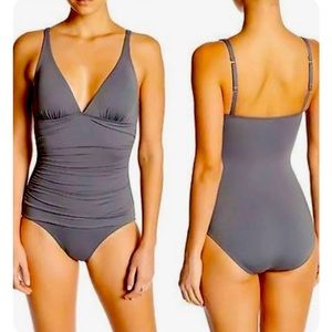 Tommy Bahama Women's Ruched Triangle Top One-Piece Swimsuit